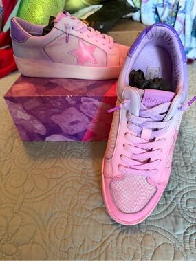 Vintage Havana Pink and Purple Platform Sneakers